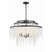 Poppy 6 Light 26.5" Pendant in Matte Black