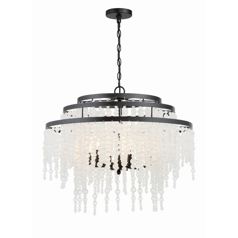 Poppy 6 Light 26.5" Pendant in Matte Black