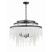 Poppy 6 Light 26.5" Pendant in Matte Black