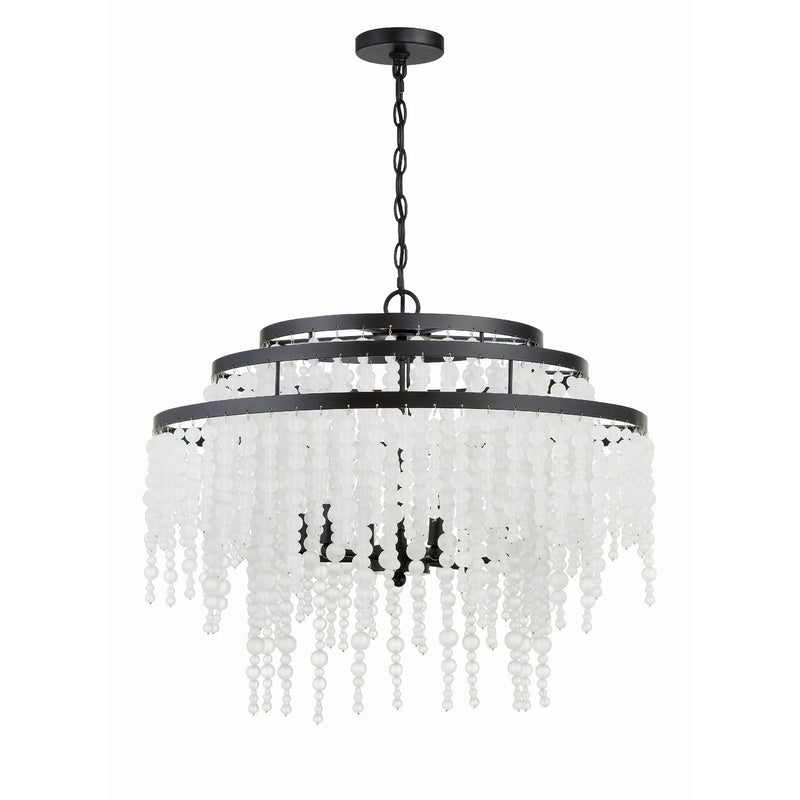 Poppy 6 Light 26.5" Pendant in Matte Black