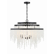 Poppy 6 Light 26.5" Pendant in Matte Black