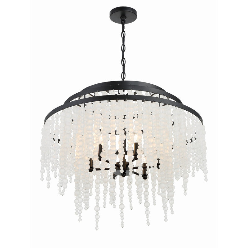Poppy 6 Light 26.5" Pendant in Matte Black