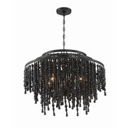 Poppy 6 Light 26.5" Pendant in Matte Black