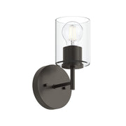 Replay Clear Glass Bath Sconce in Antique Bronze