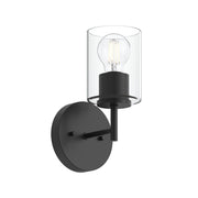 Replay Clear Glass Bath Sconce in Black