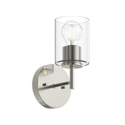 Replay Clear Glass Bath Sconce in Polished Nickel