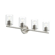 Replay 4-Light Clear Glass Bath Vanity Light in Brushed Nickel