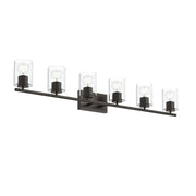 Replay 6-Light Clear Glass Bath Vanity Light in Antique Bronze
