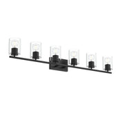 Replay 6-Light Clear Glass Bath Vanity Light in Black