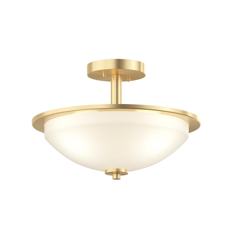 Replay 2-Light Semi-Flush Mount in Brushed Gold