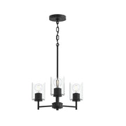 Replay 3-Light Clear Glass Chandelier in Black