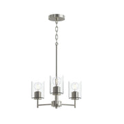 Replay 3-Light Clear Glass Chandelier in Polished Nickel
