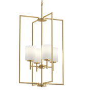 Replay 4-Light Etched Glass Pendant in Brushed Gold
