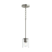 Replay Clear Glass Mini Pendant in Brushed Nickel