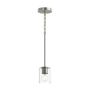 Replay Clear Glass Mini Pendant in Polished Nickel