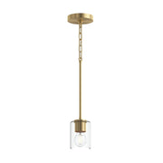 Replay Clear Glass Mini Pendant in Brushed Gold