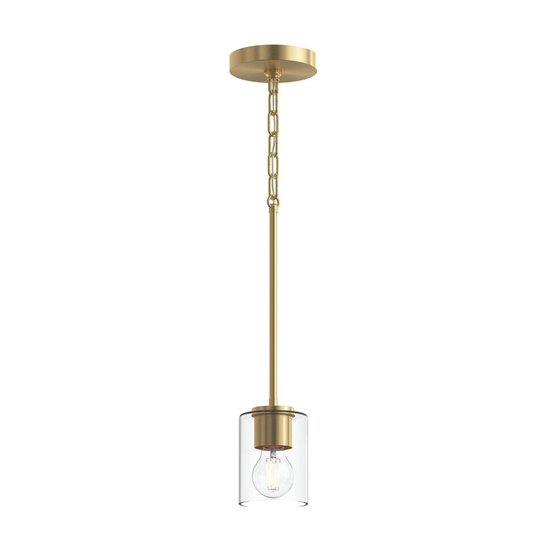 Replay Clear Glass Mini Pendant in Brushed Gold