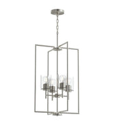 Replay 4-Light Clear Glass Pendant in Brushed Nickel
