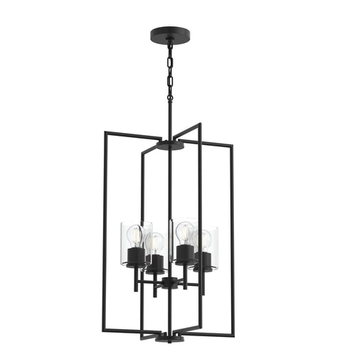 Replay 4-Light Clear Glass Pendant in Black