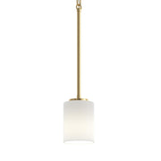 Replay Etched Glass Mini Pendant in Brushed Gold