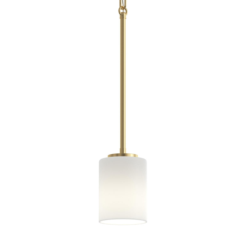 Replay Etched Glass Mini Pendant in Brushed Gold