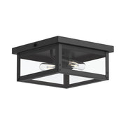 Union Square 2-Light Outdoor Flush Mount in Black