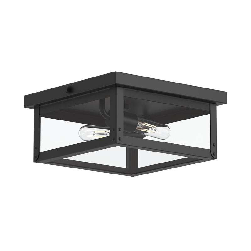 Union Square 2-Light Outdoor Flush Mount in Black