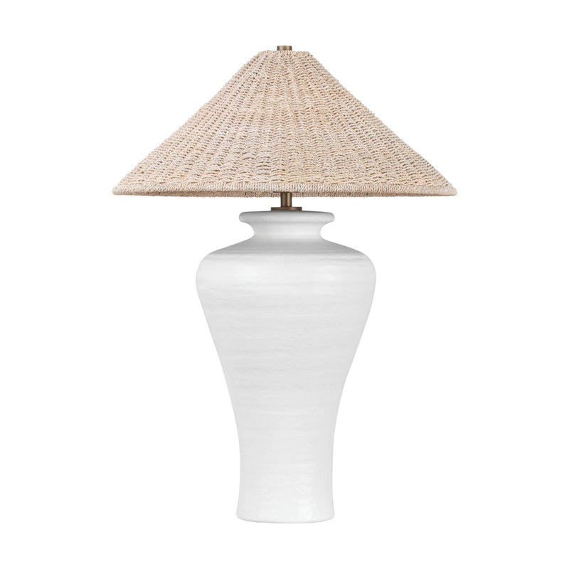 Pezante 2-Light Table Lamp in Patina Brass / Ceramic Loft White