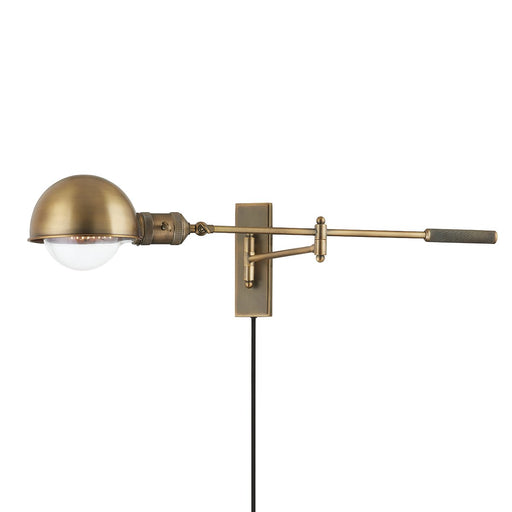 Cannon Swing Arm Wall Lamp in Patina Brass