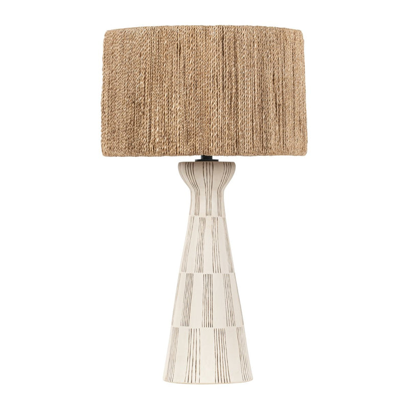 Palma Table Lamp in Soft Black / Ceramic Graphic White