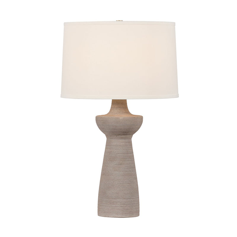 Osgood Table Lamp in Patina Brass / Ceramic Raked Sand