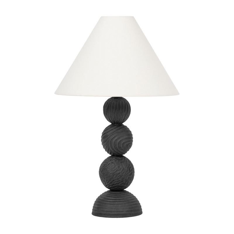 Miela Table Lamp in Forged Iron / Ceramic Black Motif