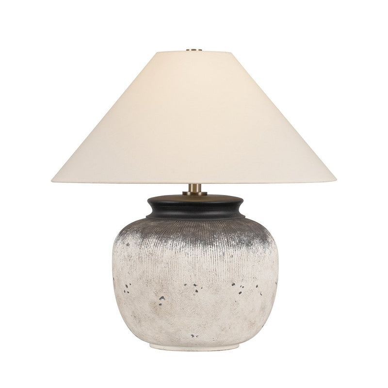 Unearthed Table Lamp in Patina Brass / Ceramic Flamed White