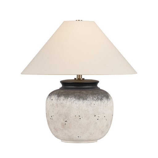 Unearthed Table Lamp in Patina Brass / Ceramic Flamed White