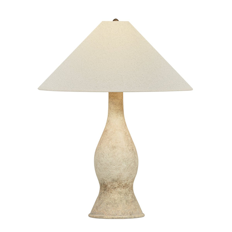 Yuba Table Lamp in Patina Brass / Ceramic Ancient Vessel