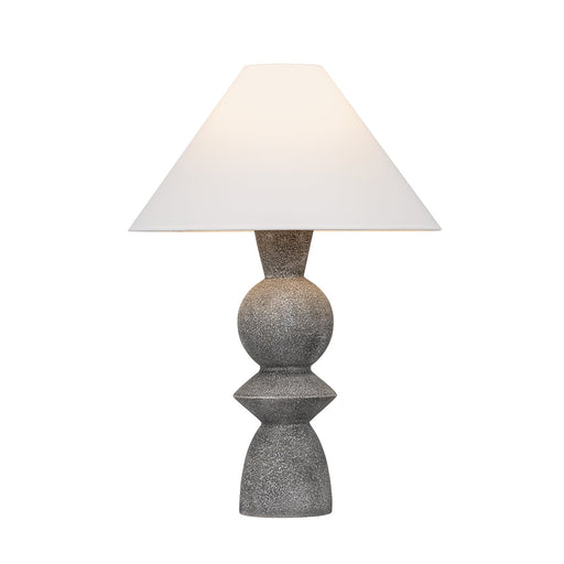 Cyrah Table Lamp in Patina Brass / Ceramic Lunar Grey