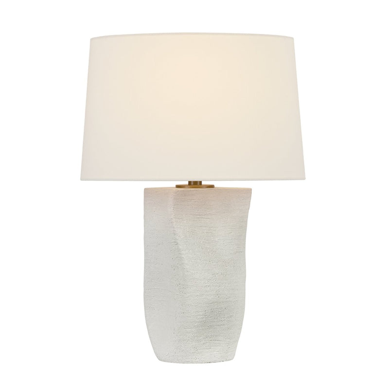 Zorin Table Lamp in Patina Brass / Ceramic Rippling Snow