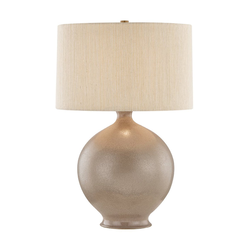 Dunsmuir Table Lamp in Patina Brass / Ceramic Brushed Cashmere