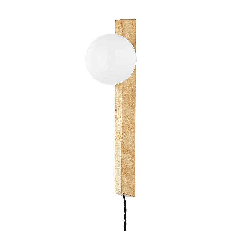 Brisbane Plug-In Wall Sconce in Vintage Gold Leaf