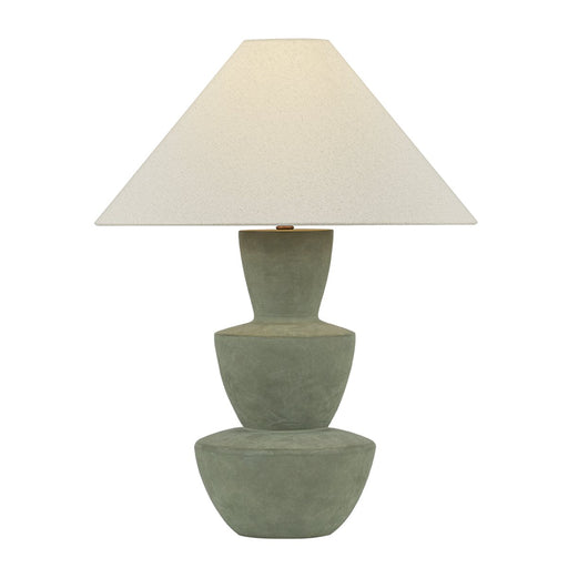 Kamas Table Lamp in Patina Brass / Ceramic Oak Moss