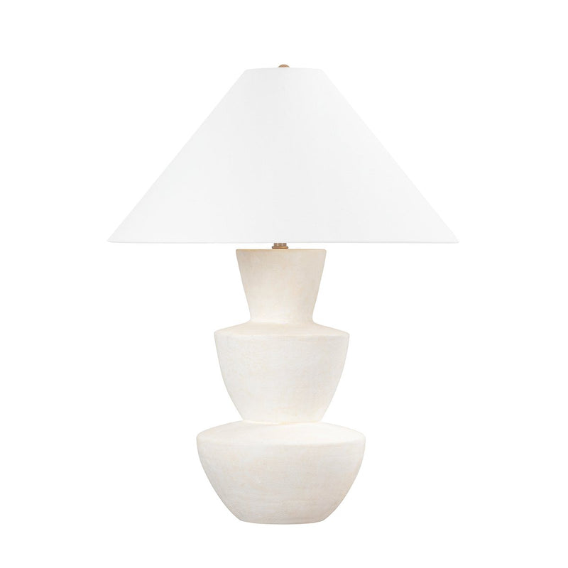 Kamas Table Lamp in Patina Brass / Ceramic Ivory Texture