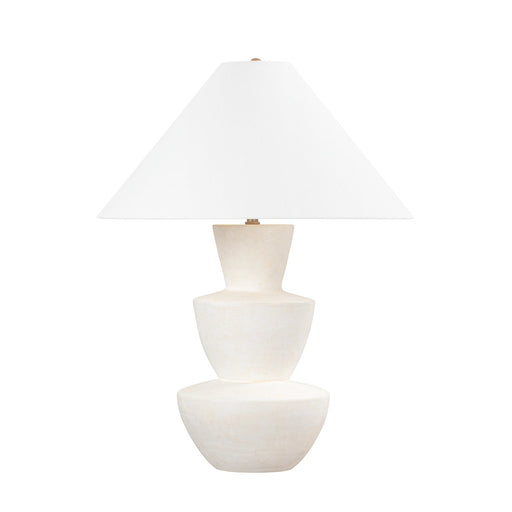 Kamas Table Lamp in Patina Brass / Ceramic Ivory Texture