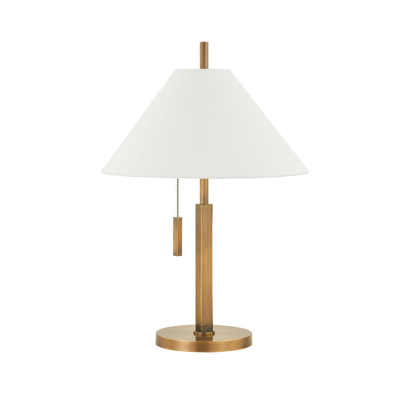 Clic Table Lamp in Patina Brass