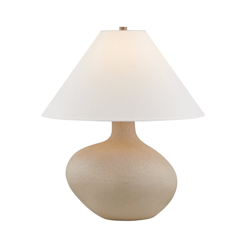 Rebecca Table Lamp in Aged Brass / Ceramic Rough Sand