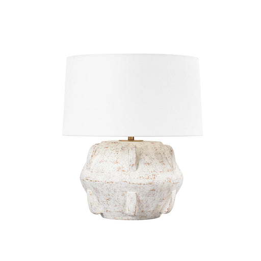 Vanda Table Lamp in Patina Brass / Ceramic Whitewash Terracotta