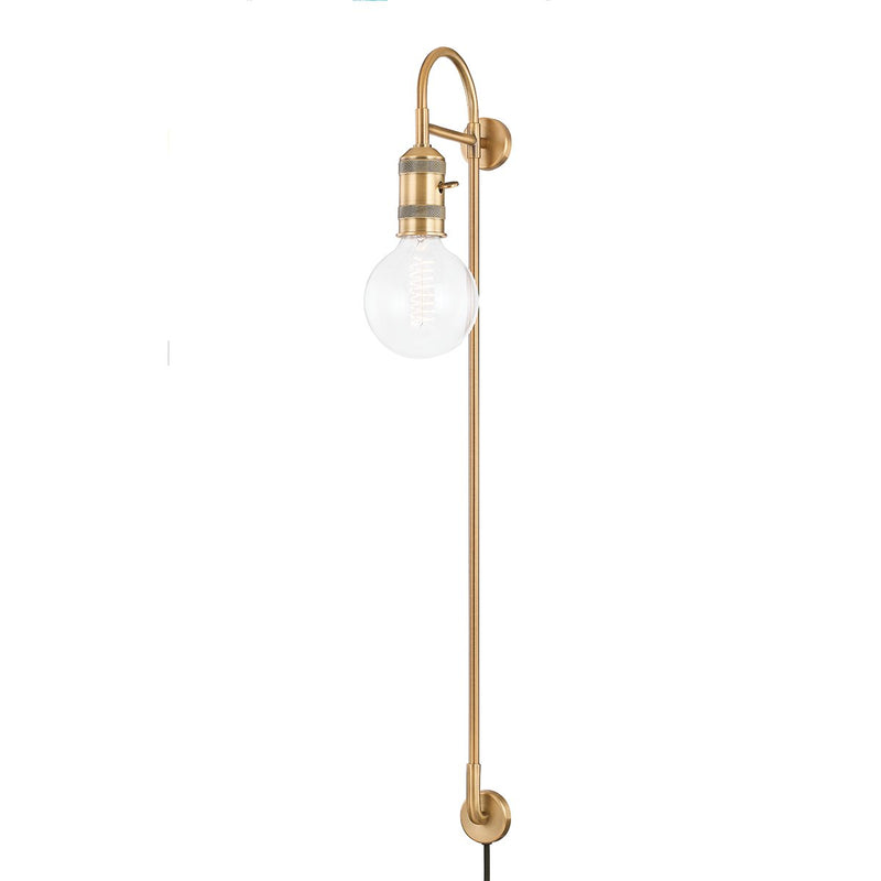 Dean Plug-In Wall Sconce in Patina Brass