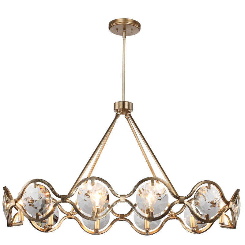 Quincy 10 Light 40" Linear Chandelier in Distressed Twilight