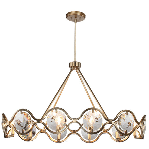 Quincy 10 Light 40" Linear Chandelier in Distressed Twilight