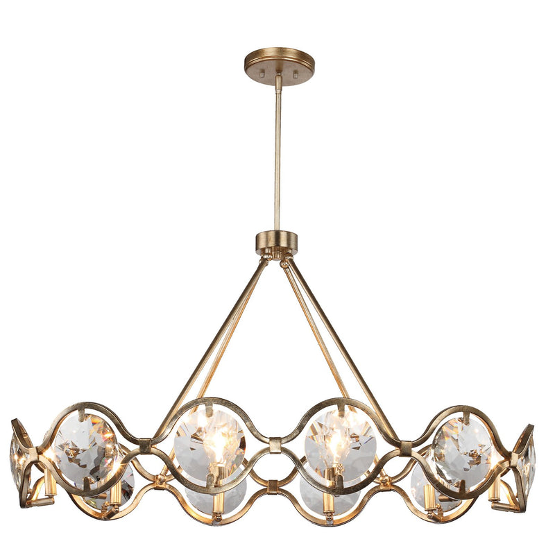 Quincy 10 Light 40" Linear Chandelier in Distressed Twilight