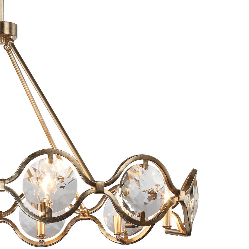 Quincy 10 Light 40" Linear Chandelier in Distressed Twilight